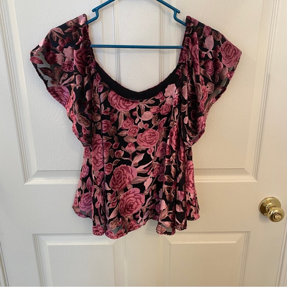 Aqua Tops - AQUA Off the Shoulder Top Floral